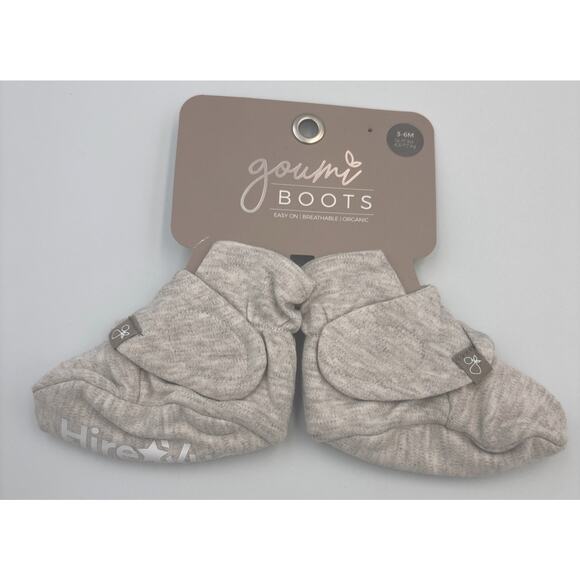 Goumi Booties Organic Easy Stay-On Baby Infant Shoes 3-6m‎ Heather Gray Unisex - Picture 1 of 6